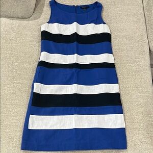 Blue and White Striped Dress